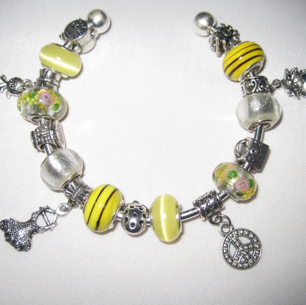 Handmade Silver Plated Charm Bracelet
